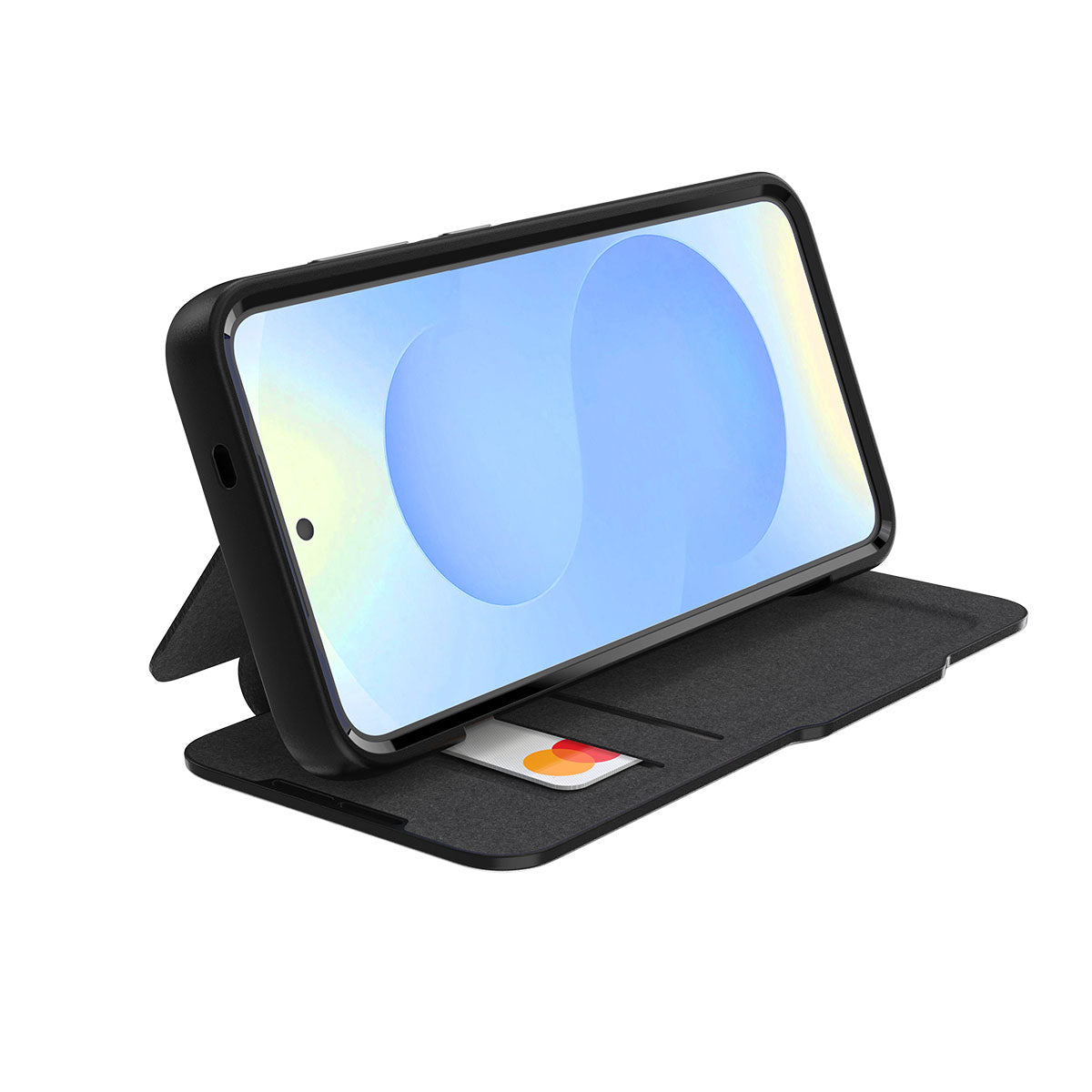 EFM Monaco Vegan Leather Wallet Case with D3O BIO  - For Samsung Galaxy S25+ - Black