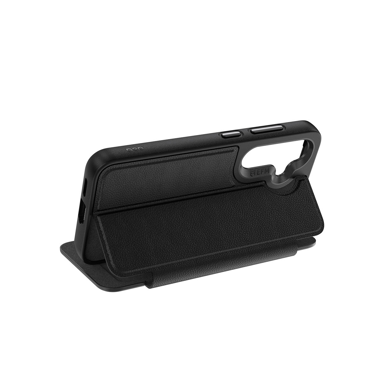 EFM Monaco Vegan Leather Wallet Case with D3O BIO  - For Samsung Galaxy S25+ - Black