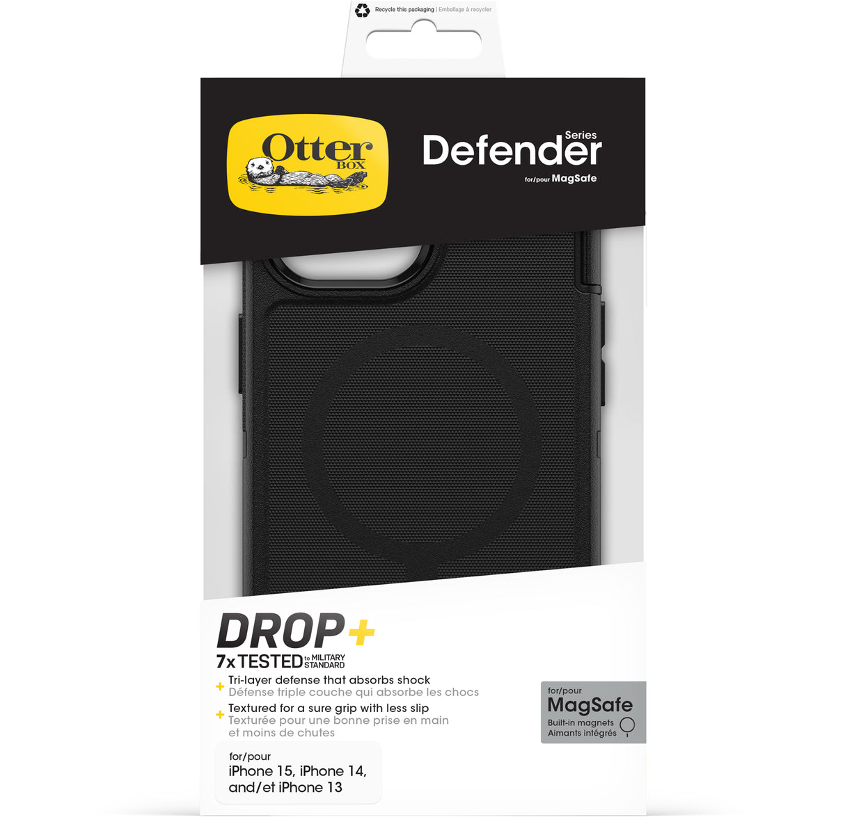 OtterBox Defender MagSafe Case  - For iPhone 16e/15/14/13 - Black