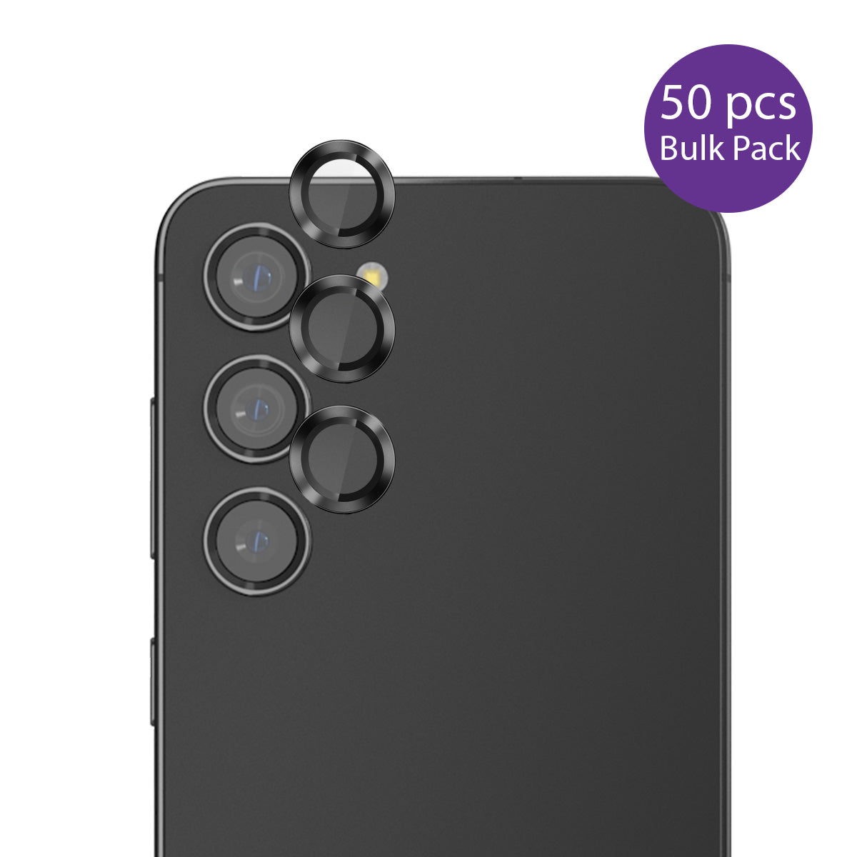 EFM Camera Lens Protector Bulk Pack - For Samsung Galaxy S25 - Carbon