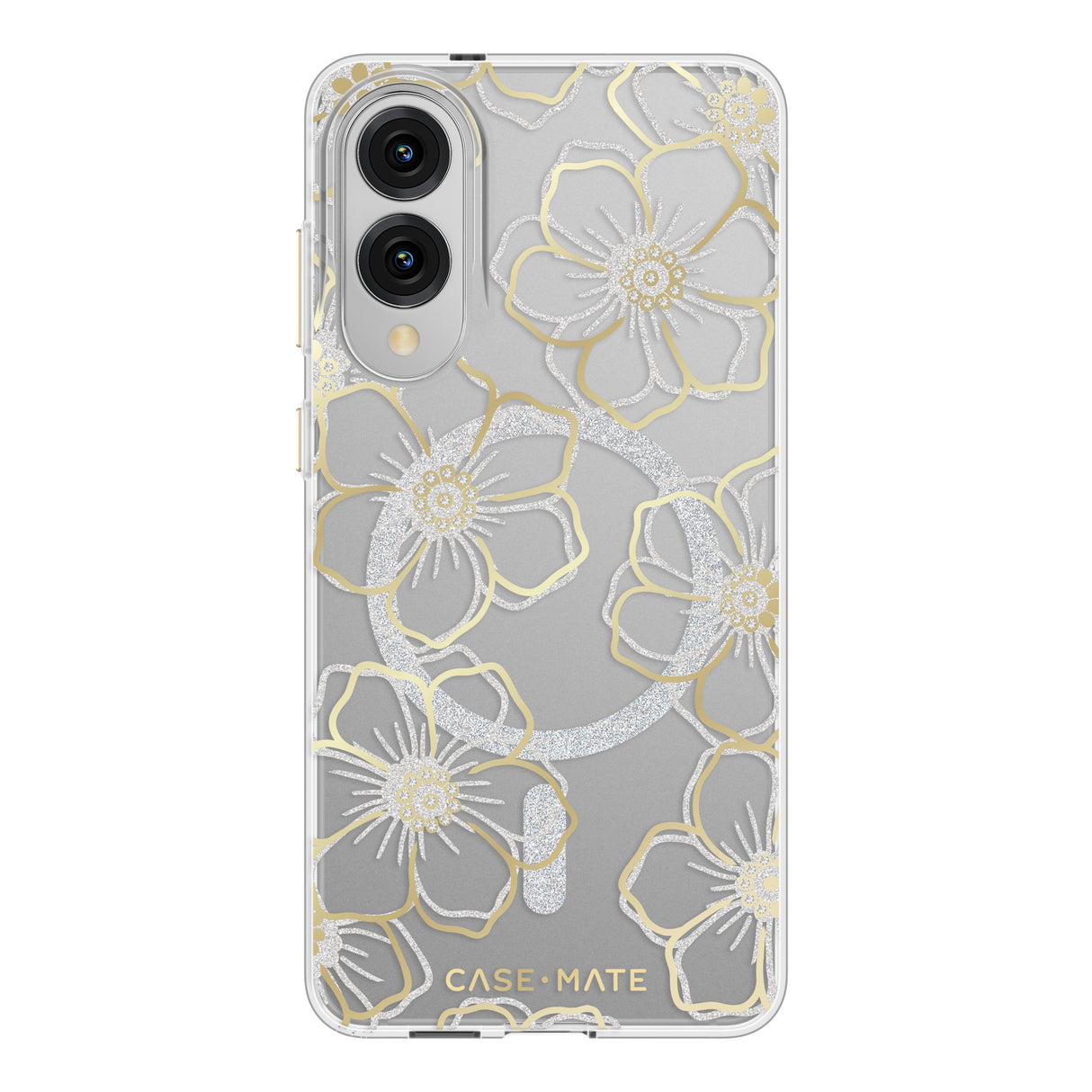 Case-Mate Floral Gems Case W/Magnet - For Samsung Galaxy S25 Edge - Gold