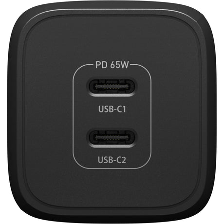 OtterBox 65W Dual Port USB-C Wall Charger - With - 1 x USB-C 45W and 1 x USB-C 20W Port - Black