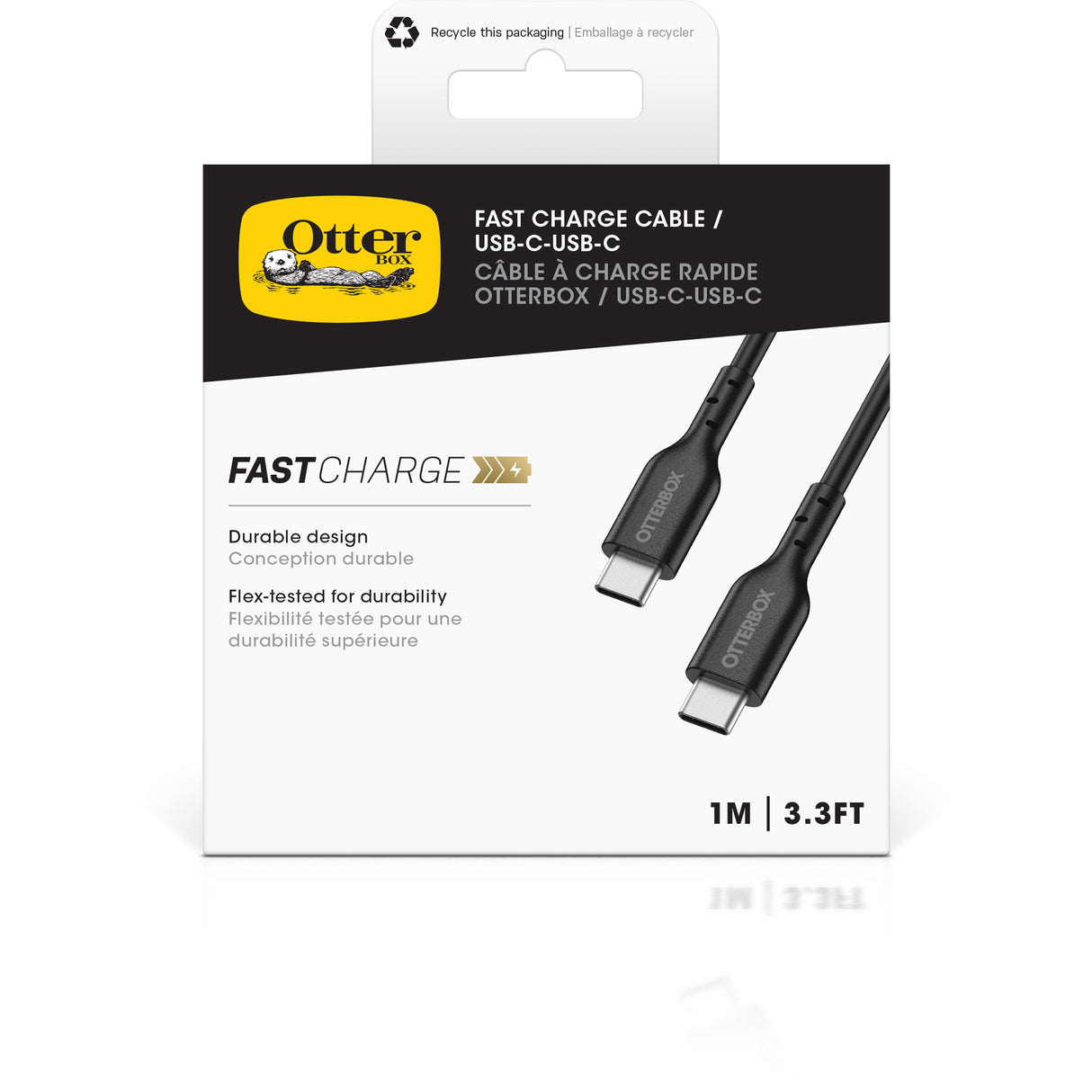 OtterBox Fast Charge Cable - "USB-C to USB-C, 1m - Black"