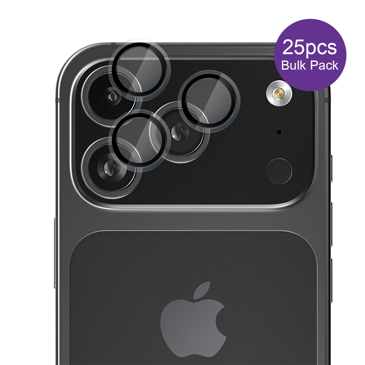 EFM Camera Lens Protector Bulk Pack - 25 Units - For iPhone 17 Pro / 17 Pro Max - Clear