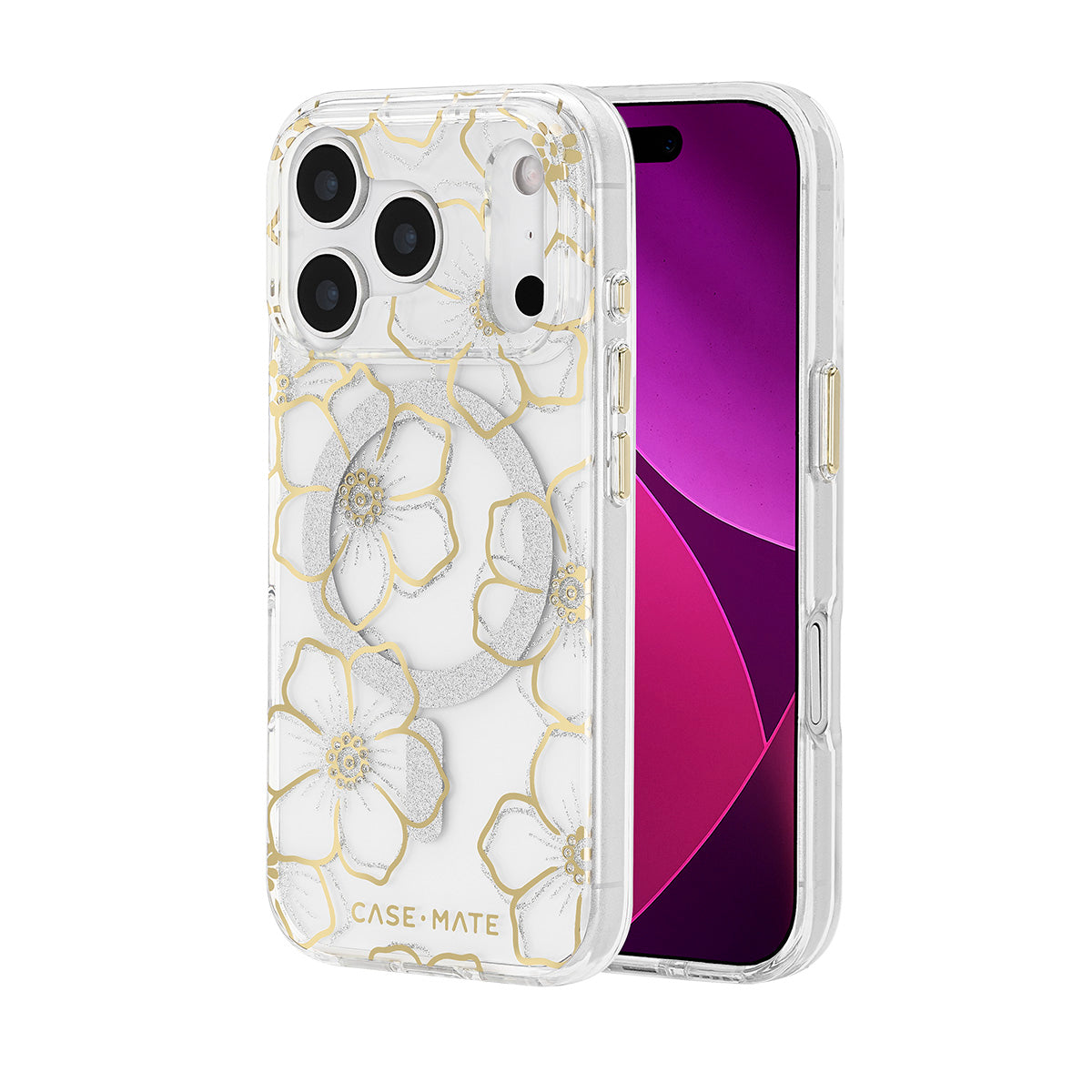Case-Mate Floral Gems MagSafe Case - For iPhone 17 Pro - Gold