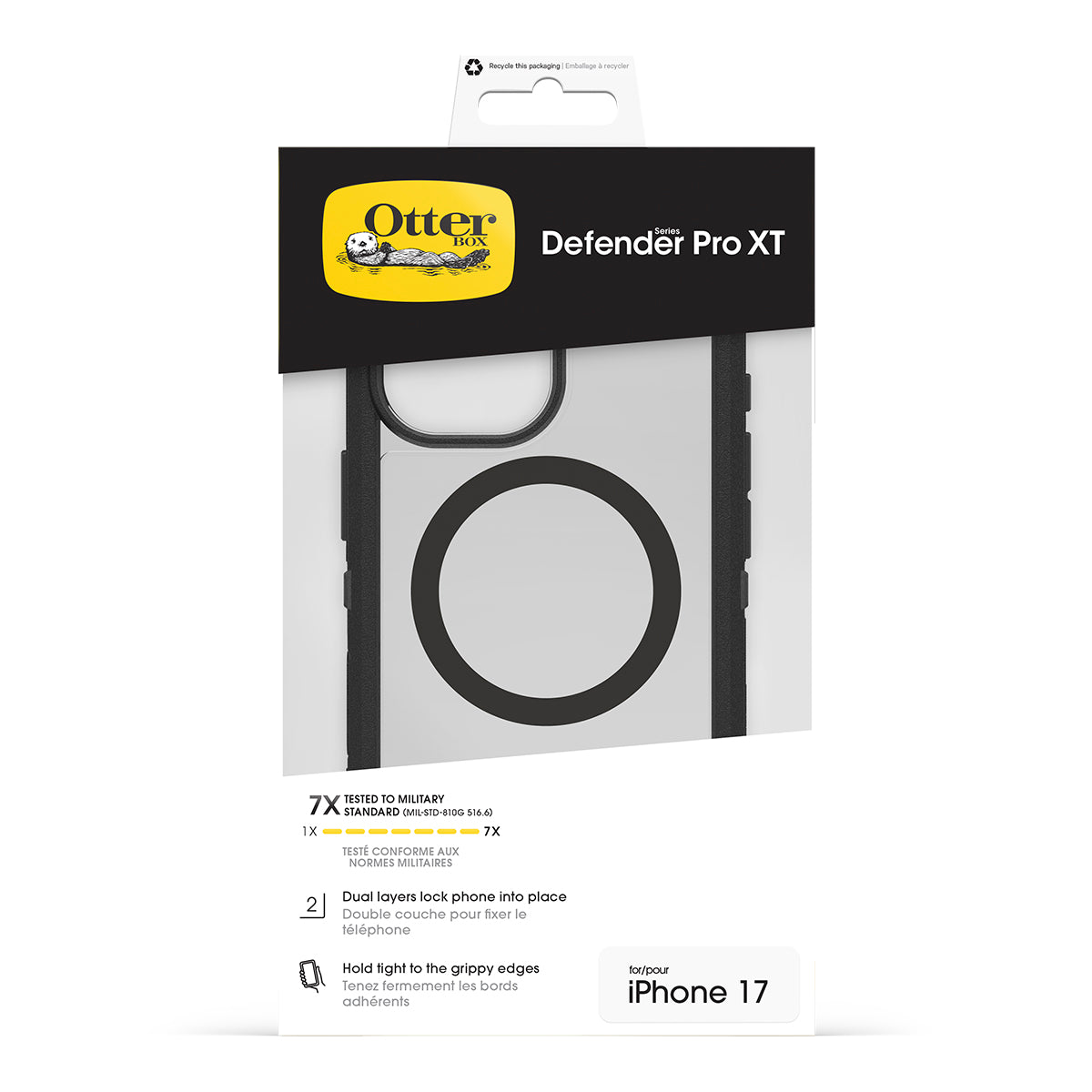 OtterBox Defender XT Pro Case with Camera Control - For iPhone 17 - Dark Side Black