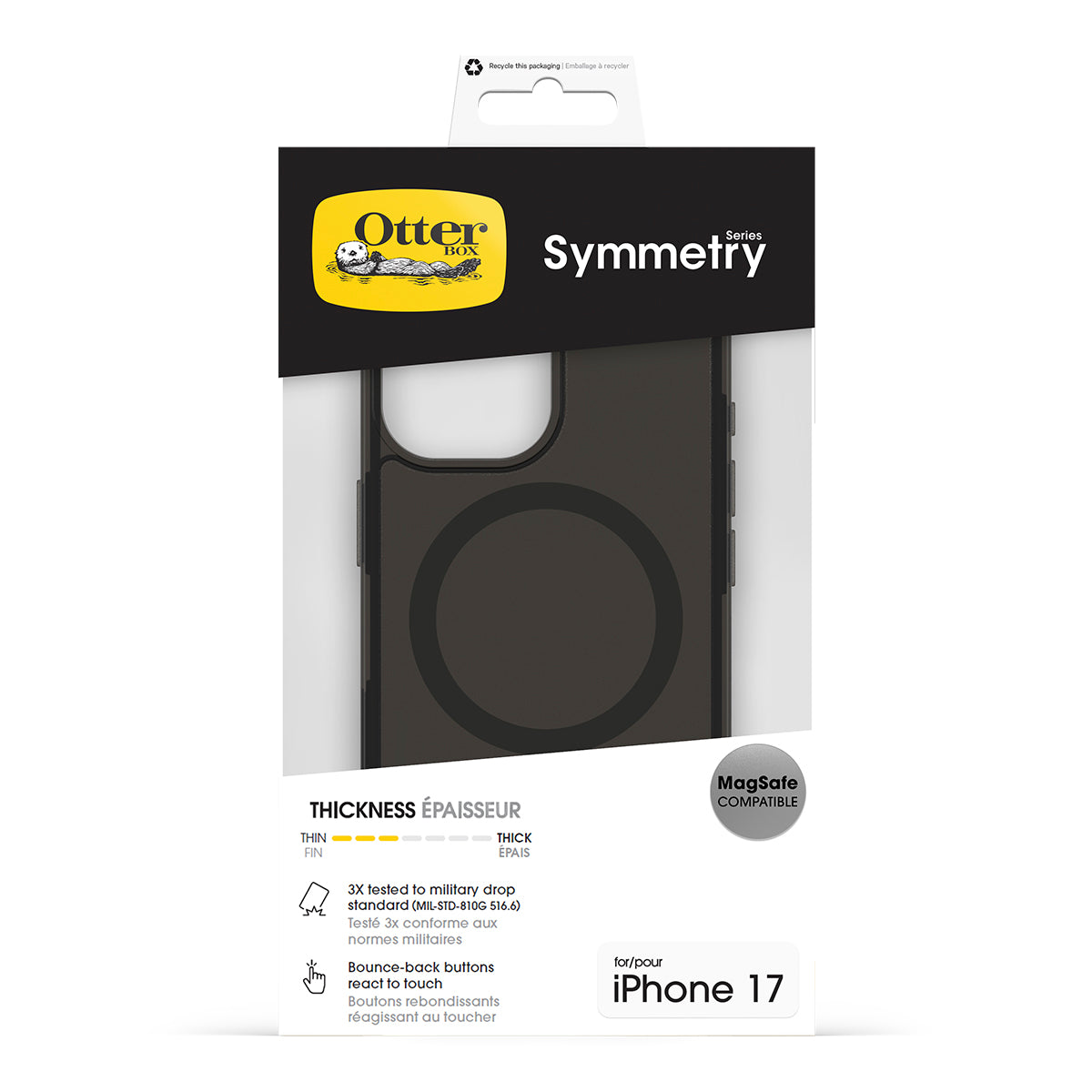 OtterBox Symmetry MagSafe Case with Camera Control - For iPhone 17 - Black