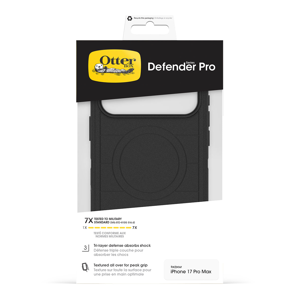 OtterBox Defender Pro Case with Camera Control - For iPhone 17 Pro Max - Black