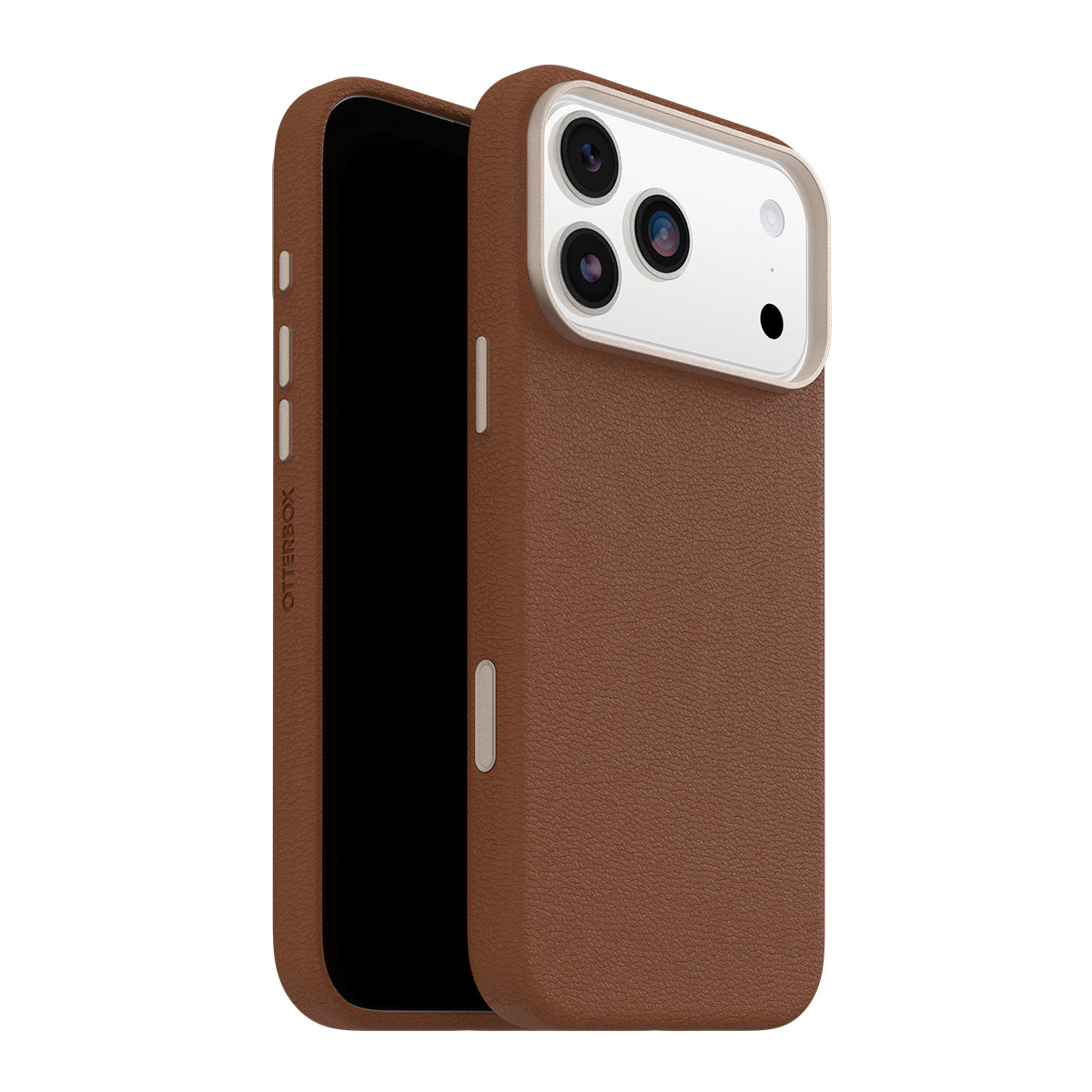 OtterBox Symmetry MagSafe Cactus Leather Case with Camera Control - For iPhone 17 Pro Max- Desert Saddle Brown