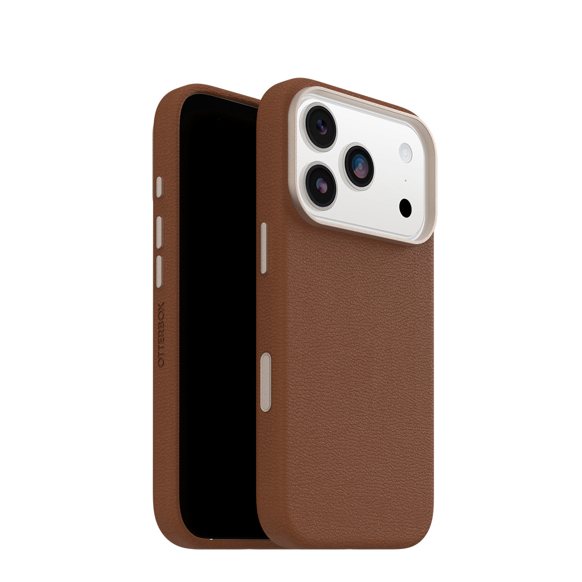 OtterBox Symmetry MagSafe Cactus Leather Case with Camera Control - For iPhone 17 Pro - Desert Saddle Brown