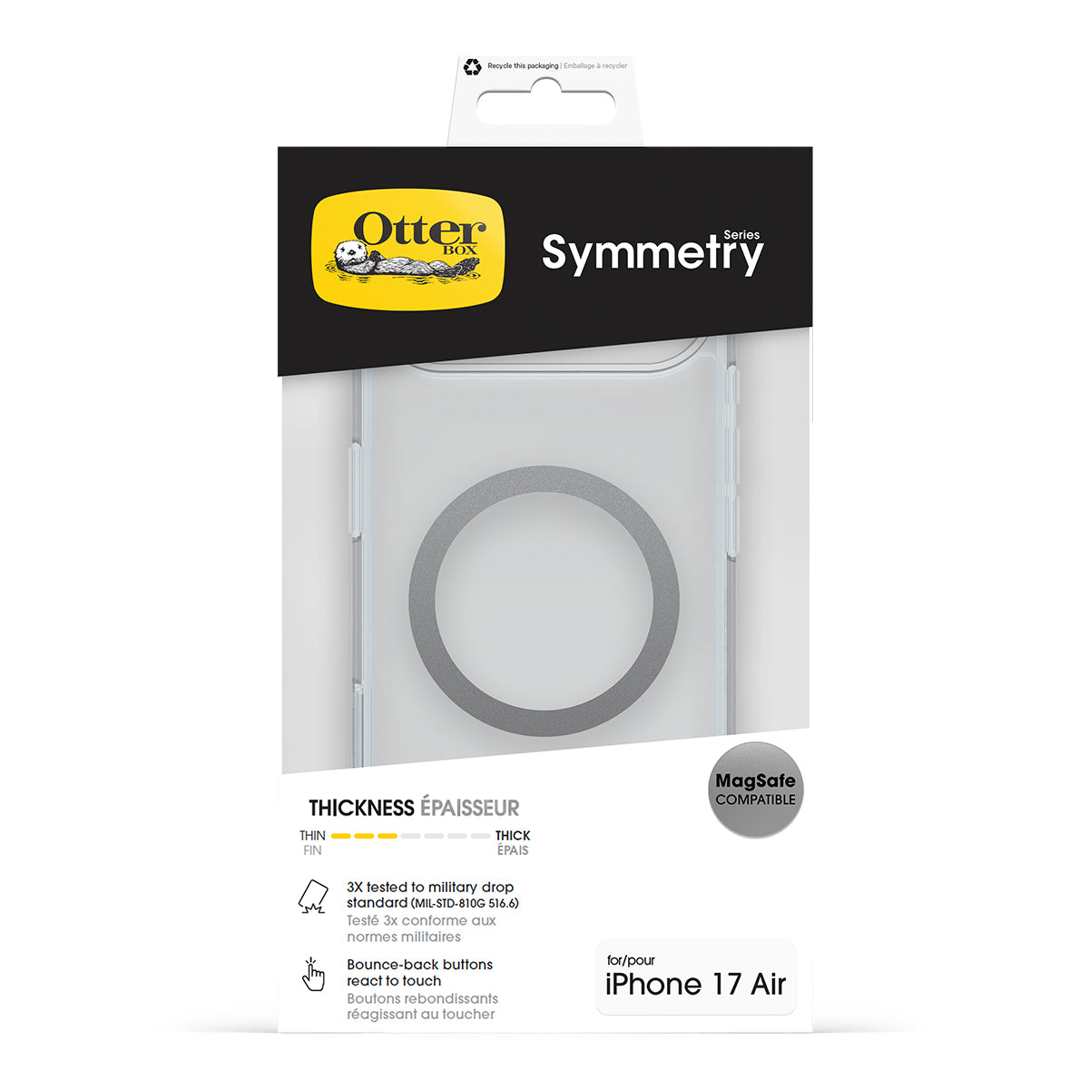 OtterBox Symmetry MagSafe Case with Camera Control - For iPhone Air - Clear