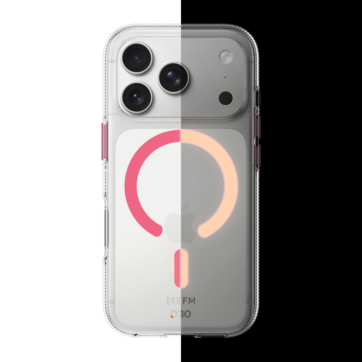 EFM Ibiza Glow In The Dark Case with D3O Zero - For iPhone 17 Pro - Pink