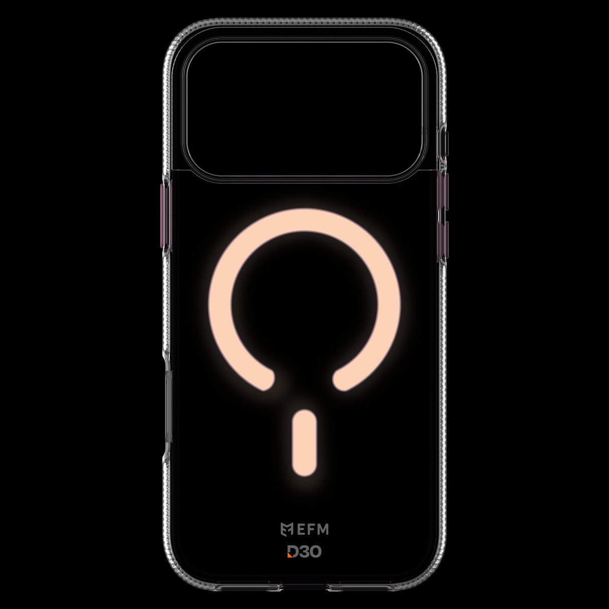 EFM Ibiza Glow In The Dark Case with D3O Zero - For iPhone 17 Pro Max - Pink