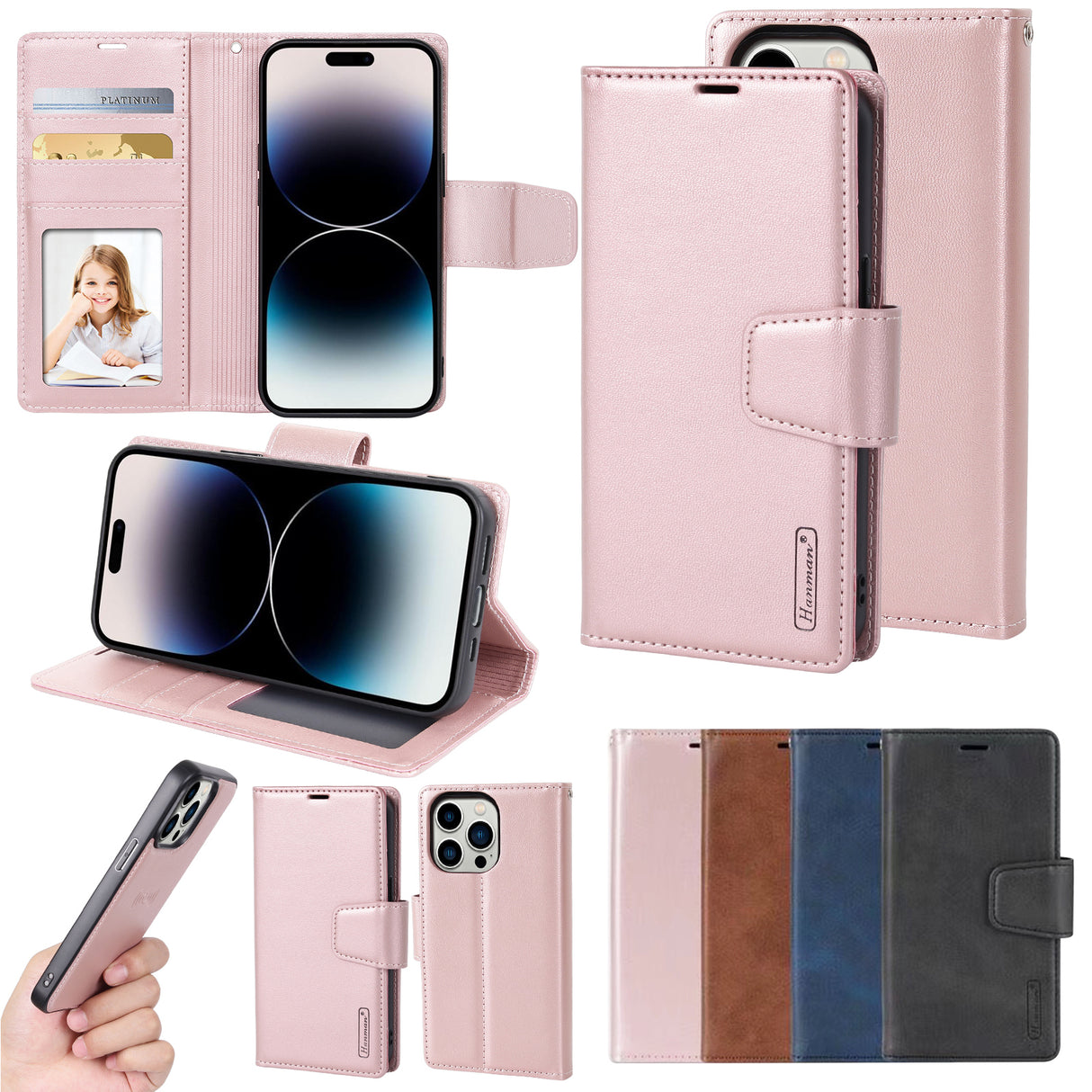 iPhone 14 Pro Hanman Miro 2 in 1 Leather Case