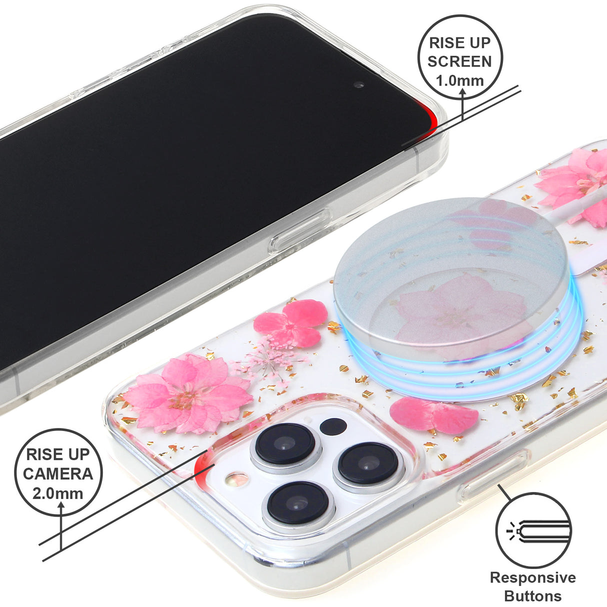 iPhone 13 Promax Star Real Flower Magsafe Case