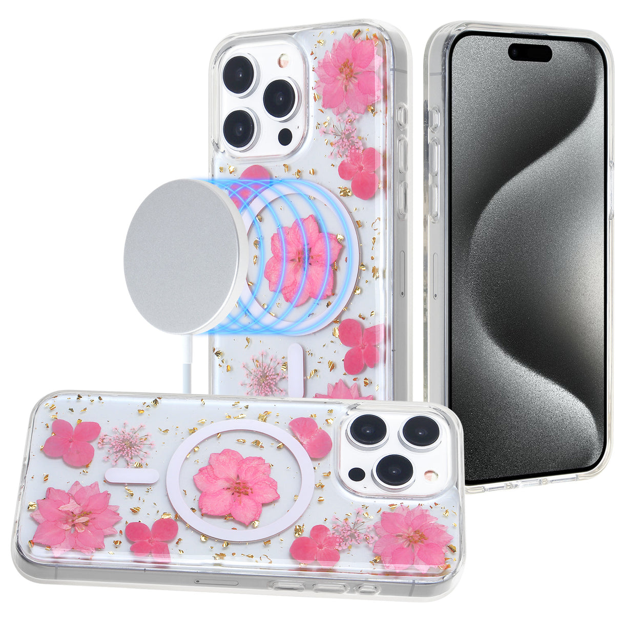 iPhone 15 Star Real Flower Magsafe Case