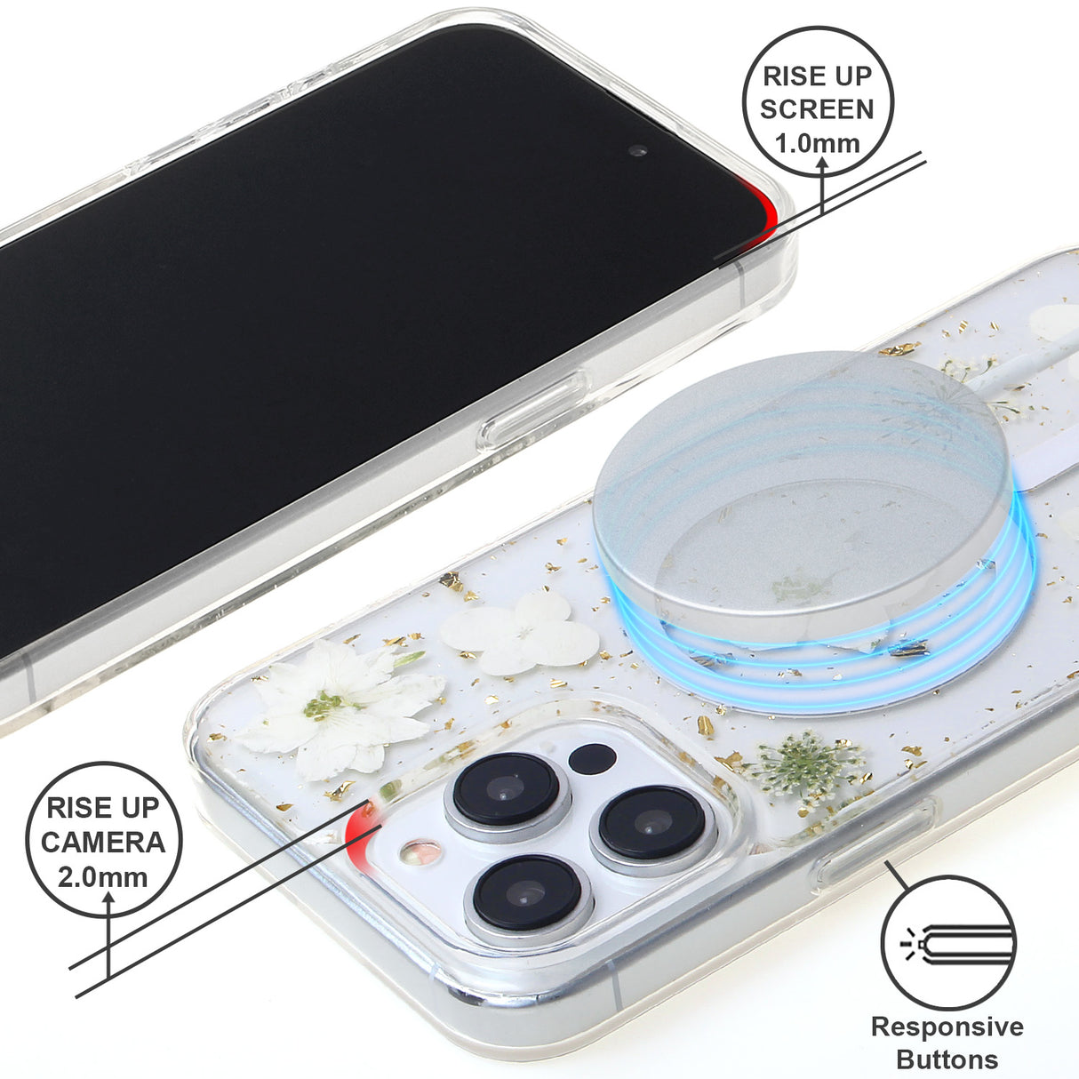 iPhone 14 Star Real Flower Magsafe Case