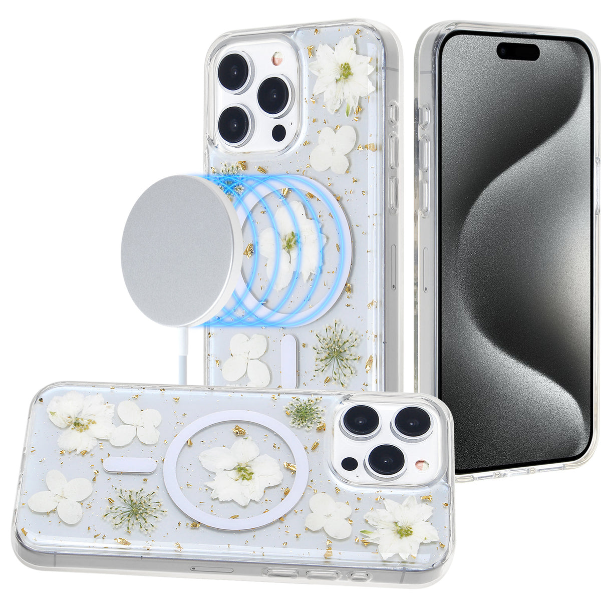 iPhone 14 Pro Star Real Flower Magsafe Case
