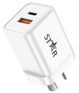 Star 33W Type-C + USB Ultra Fast Wall Charger-White