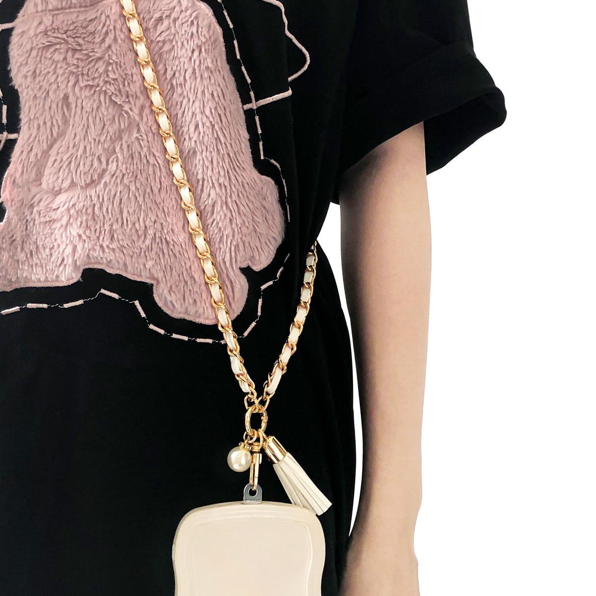 S & J Cross Body Strap -  Leather and Chain