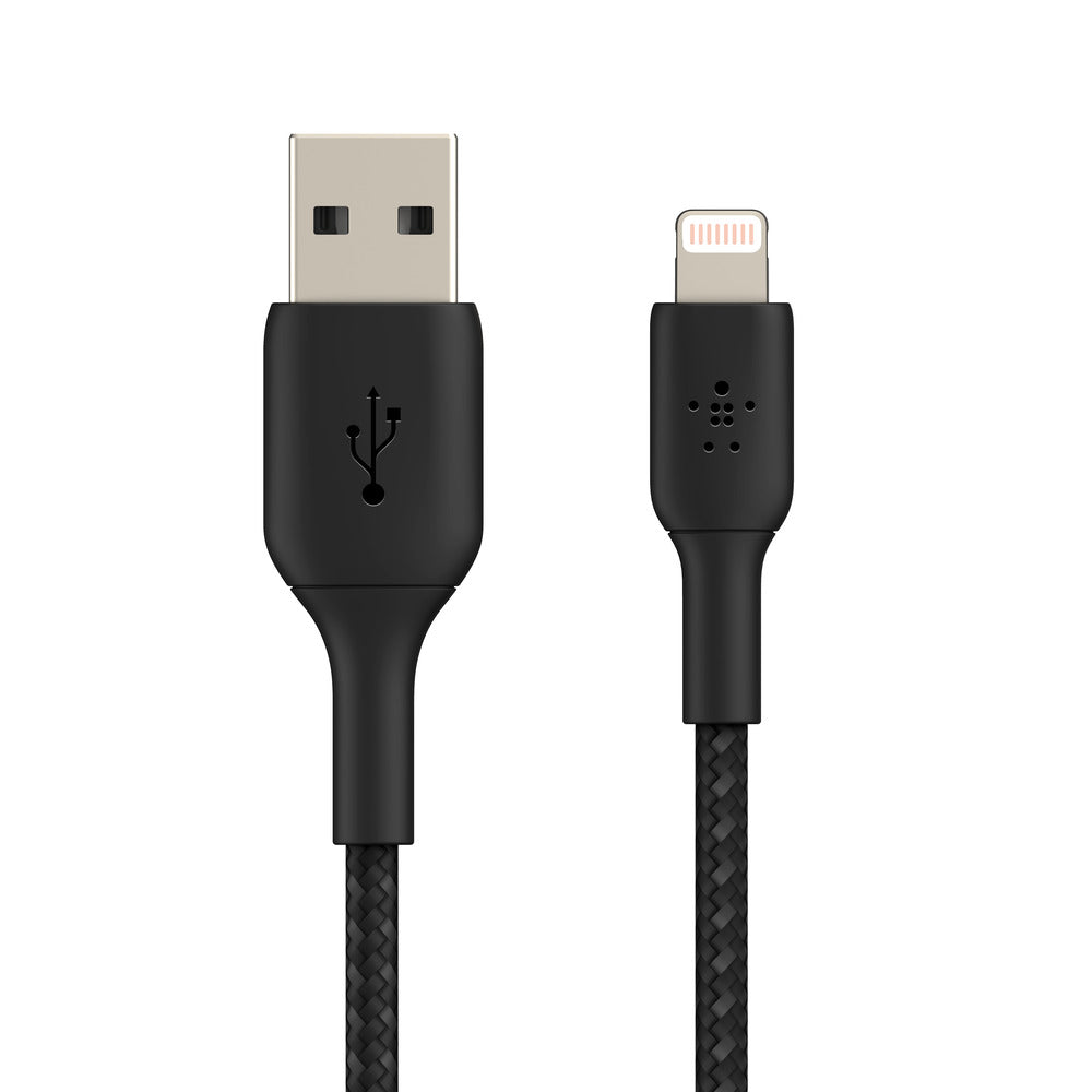 Belkin BoostCharge Lightning to USB-A Braided Cable  1mFor Apple Devices - Black