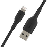 Belkin BoostCharge Lightning to USB-A Braided Cable  1mFor Apple Devices - Black