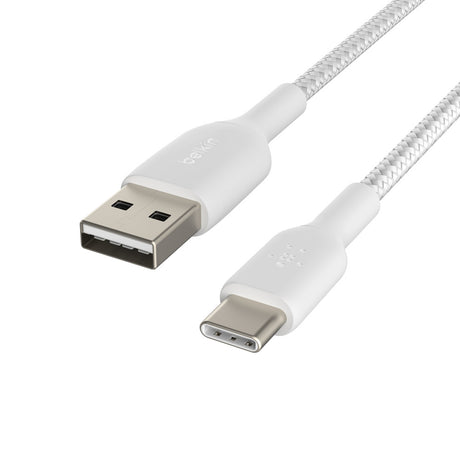 Belkin BoostCharge USB-A to USB-C Braided Cable  1mUniversally compatible - White