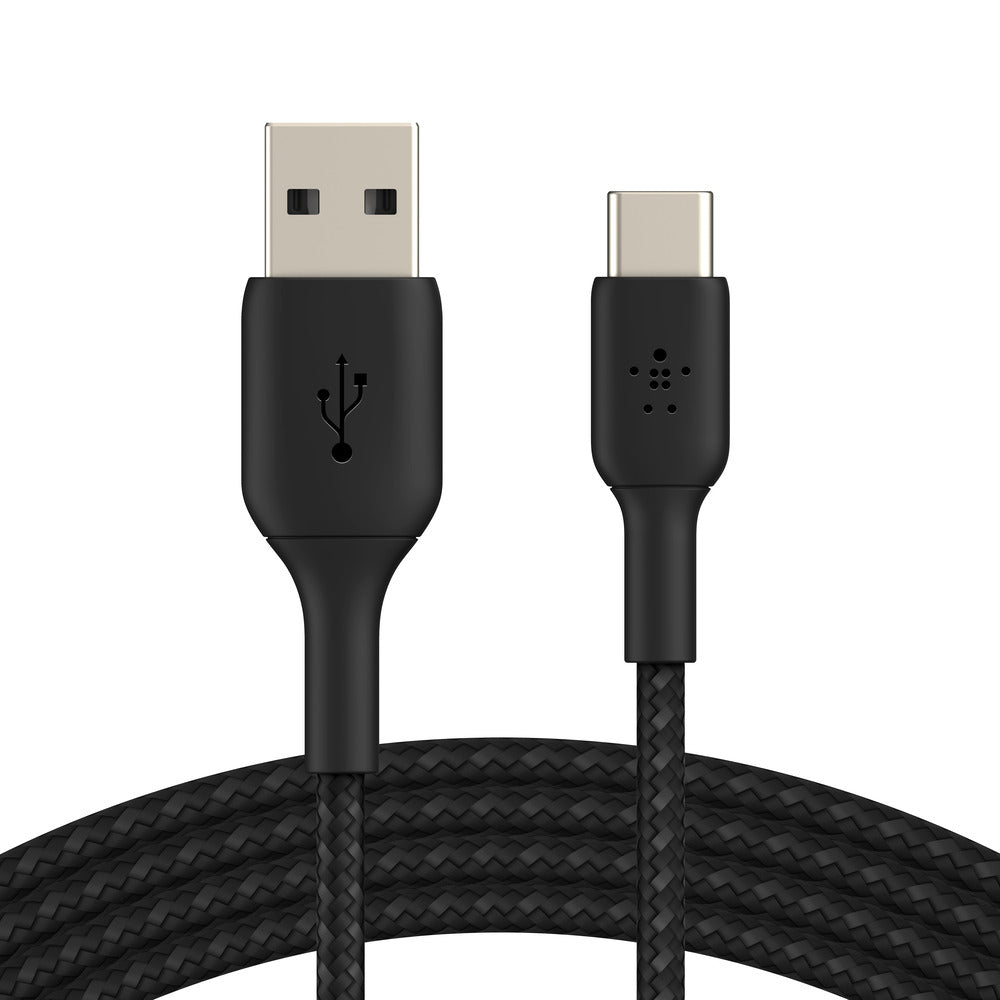 Belkin BoostCharge USB-A to USB-C Braided Cable  2mUniversally compatible - Black