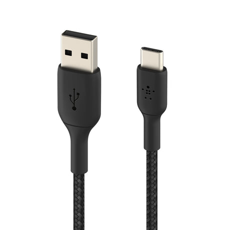 Belkin BoostCharge USB-A to USB-C Braided Cable  2mUniversally compatible - Black