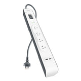 Belkin 2.4 Amp 4-Outlet with 2 USB Ports Surge BoardUniversally compatible - White