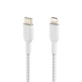 Belkin BOOSTCHARGE USB-C to Lightning Braided Cable   1mFor Apple Devices - White