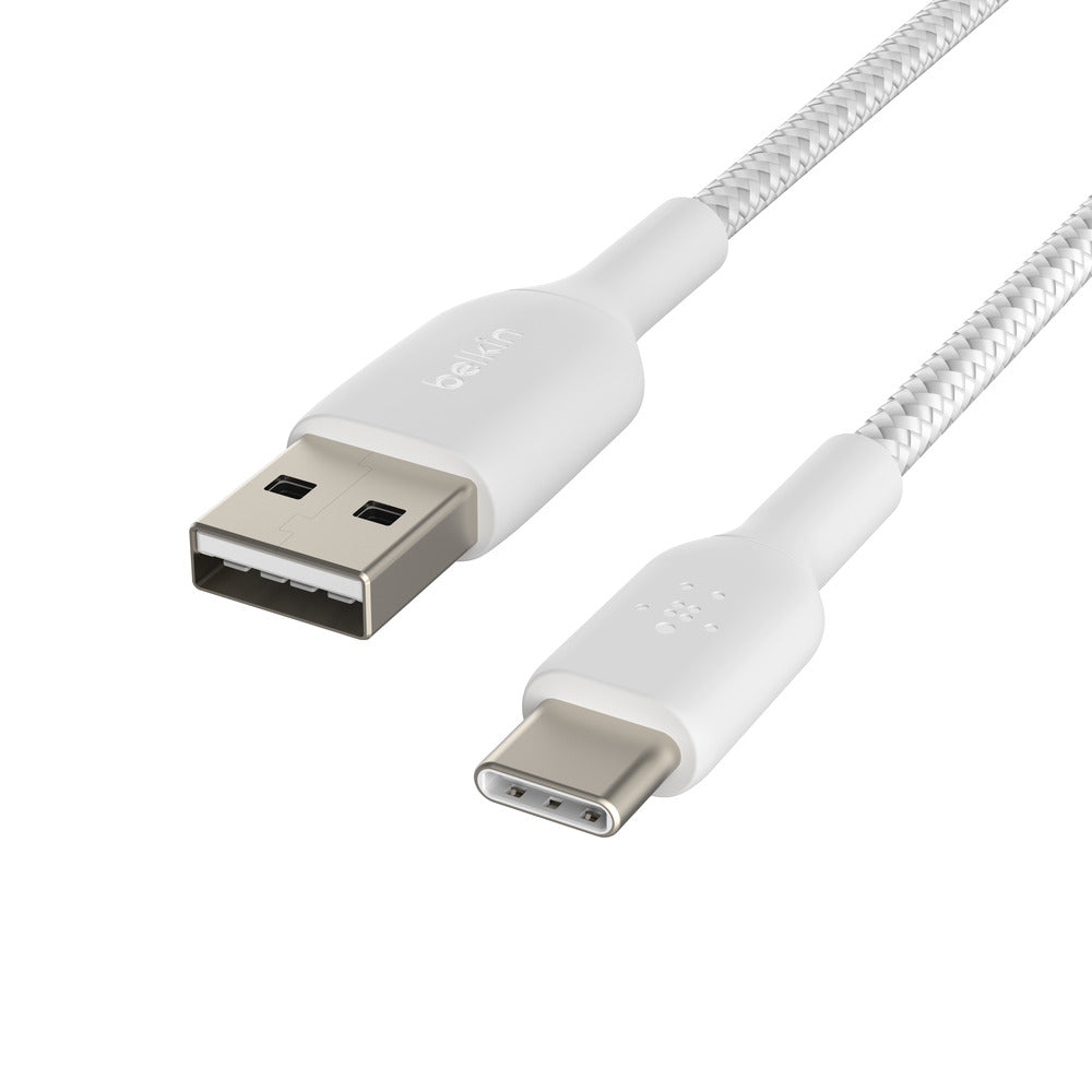 Belkin BoostCharge USB-A to USB-C Braided Cable  2mUniversally compatible - White