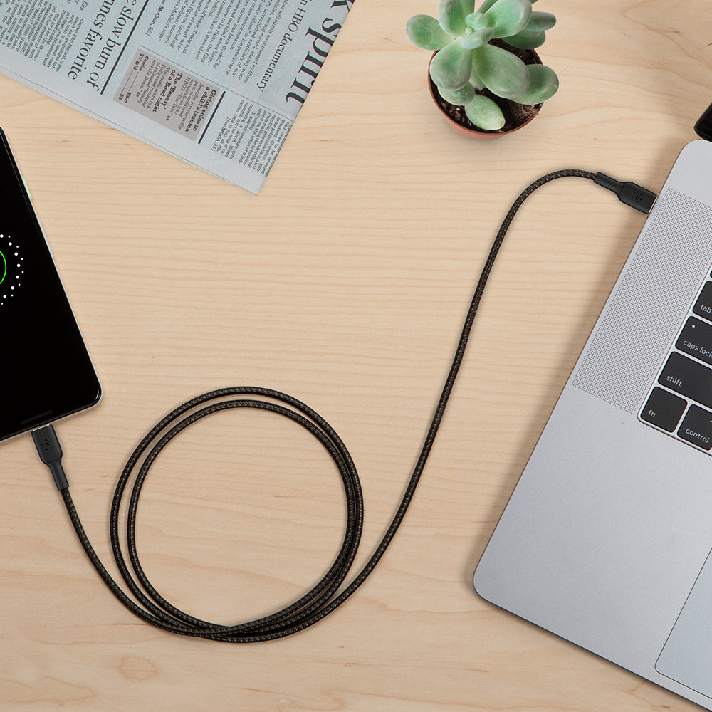 Belkin BoostCharge USB-C to USB-C Braided 1M CableUniversally compatible - Black