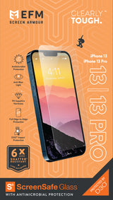 EFM ScreenSafe Glass Screen Armour with D3O  - For iPhone 13/13 Pro (6.1")/iPhone 14 (6.1")