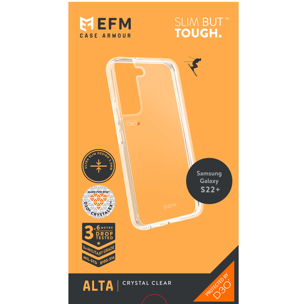 EFM Alta Case Armour with D3O CrystalexFor Samsung Galaxy S22+ (6.6) - Crystal Clear