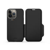 EFM Monaco Leather Wallet Case Armour with D3O 5G Signal PlusFor iPhone 13 Pro (6.1" Pro) - Black/Space Grey