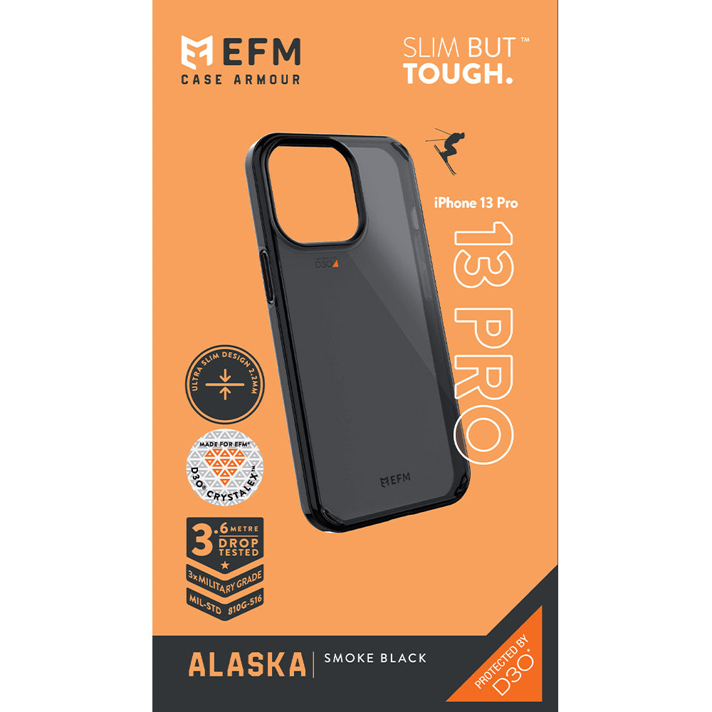EFM Alaska Case Armour with D3O CrystalexFor iPhone 13 Pro (6.1" Pro) - Smoke Black