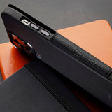EFM Monaco Leather Wallet Case Armour with D3O 5G Signal PlusFor iPhone 13 Pro (6.1" Pro) - Black/Space Grey