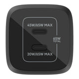 Belkin BOOST UP Dual USB-C Wall ChargerGaN Technology 65W with PPS