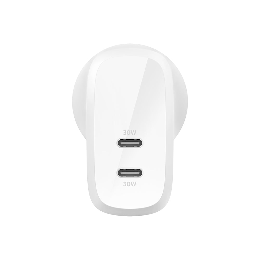 Belkin BoostCharge PRO Dual USB-C Wall Chargerwith PPS 60W - White