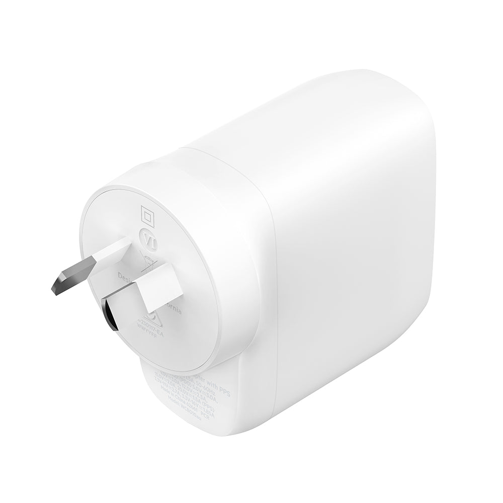Belkin BoostCharge PRO Dual USB-C Wall Chargerwith PPS 60W - White