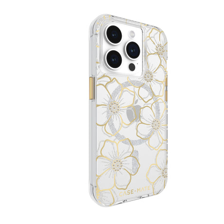 Case-Mate Floral Gems MagSafe CaseFor iPhone 15 Pro - Gold