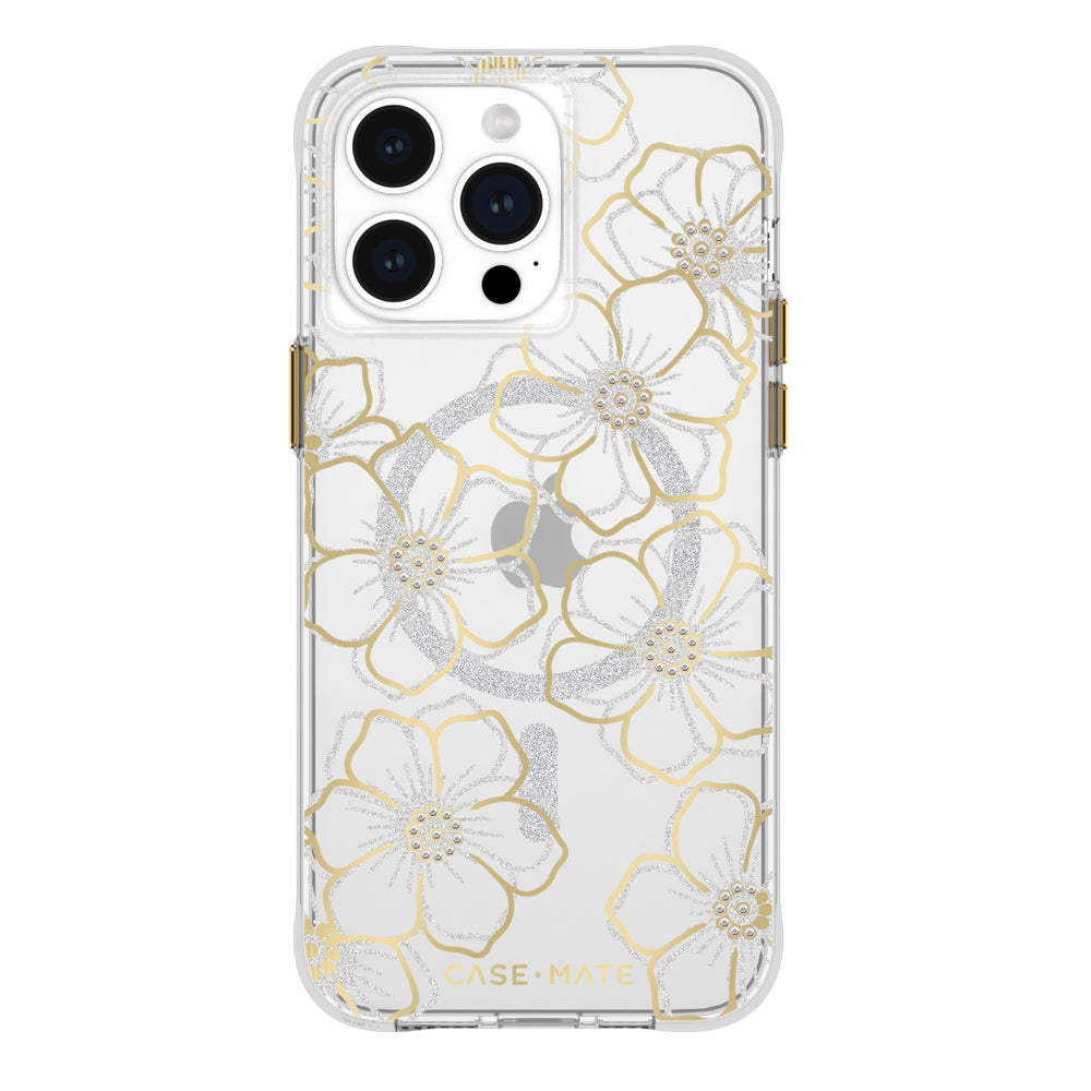 Case-Mate Floral Gems MagSafe CaseFor iPhone 15 Pro Max - Gold