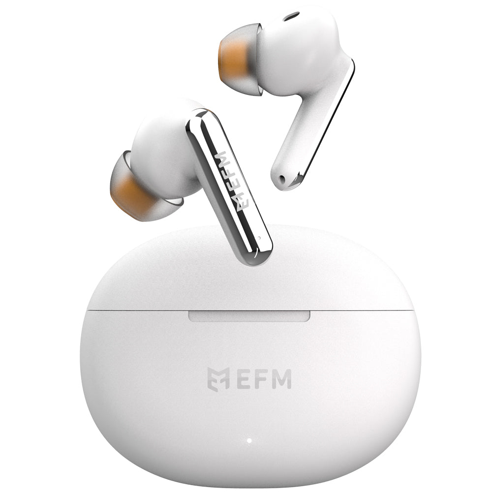 EFM Boston TWS EarbudsWith Wireless Charging - White