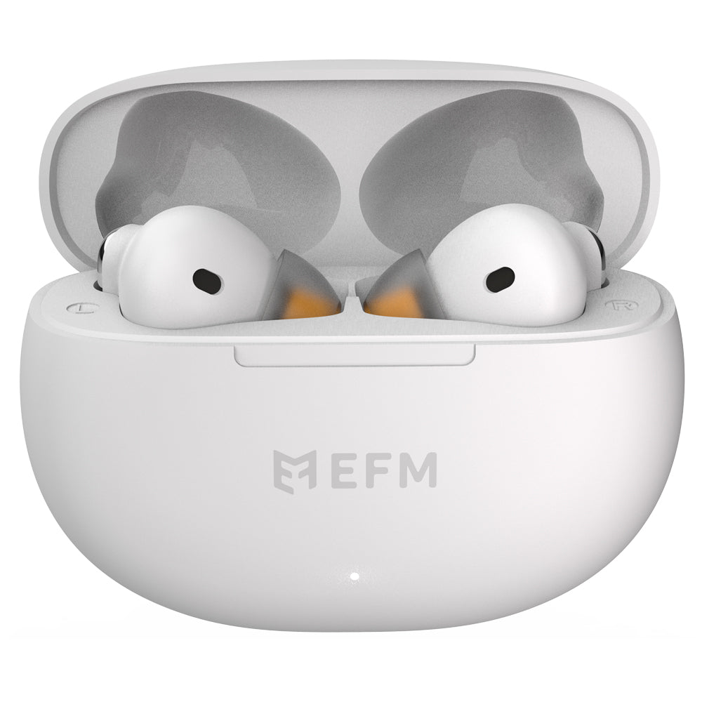 EFM Boston TWS EarbudsWith Wireless Charging - White