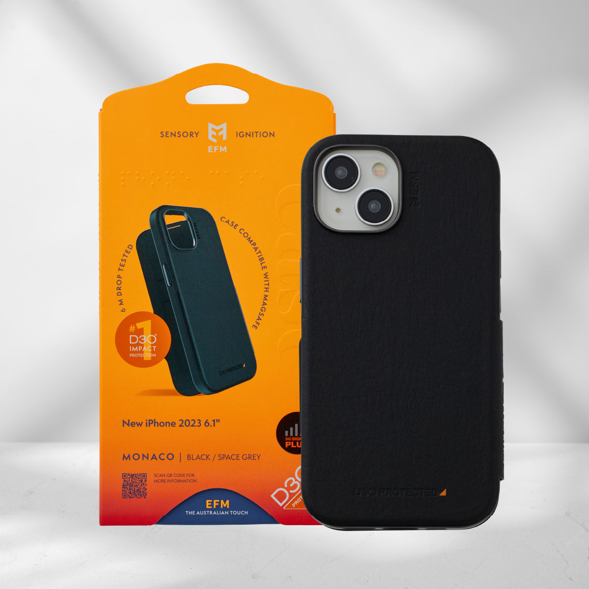EFM Monaco Wallet Case Armour with D3O 5G Signal Plus TechnologyFor iPhone 15