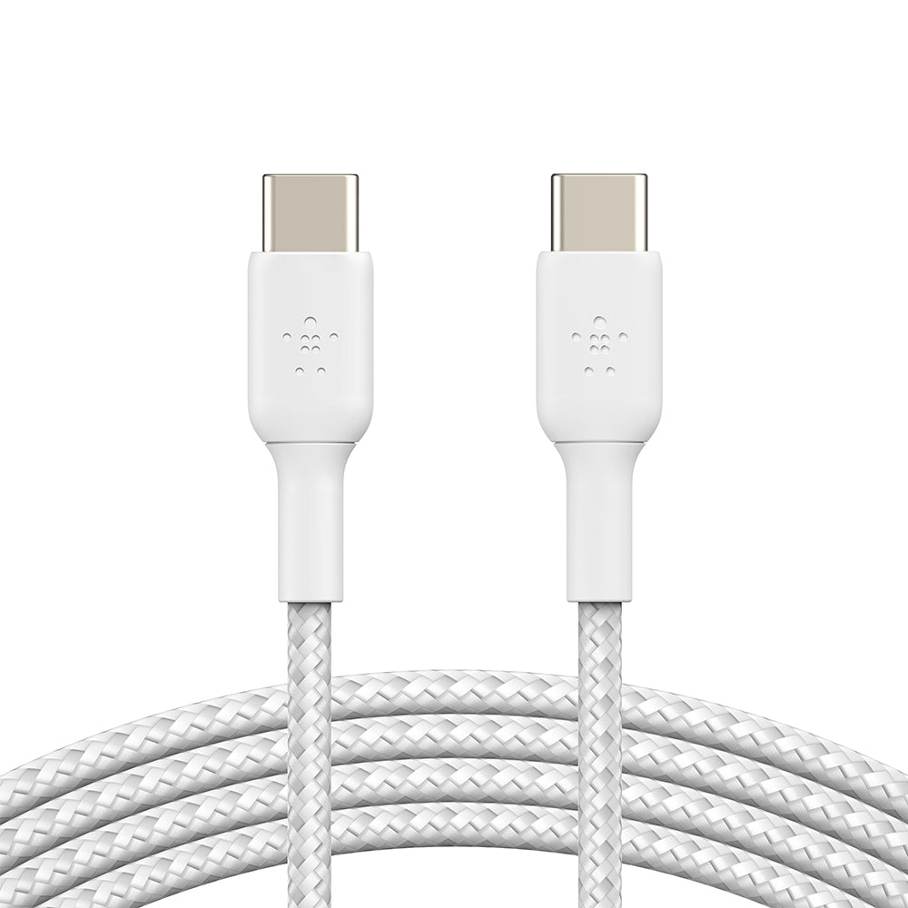 Belkin BoostCharge Braided USB-C to USB-C Cable - 2 Pack White