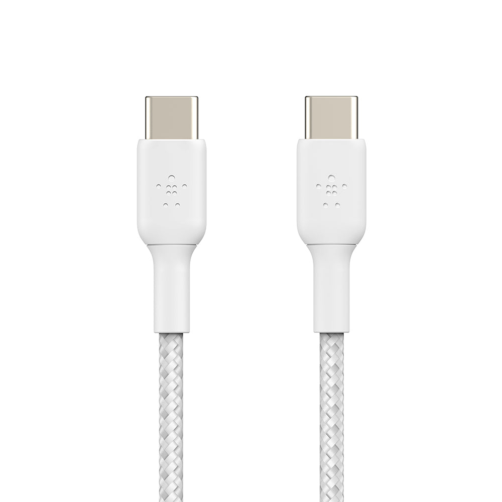 Belkin BoostCharge Braided USB-C to USB-C Cable - 2 Pack White