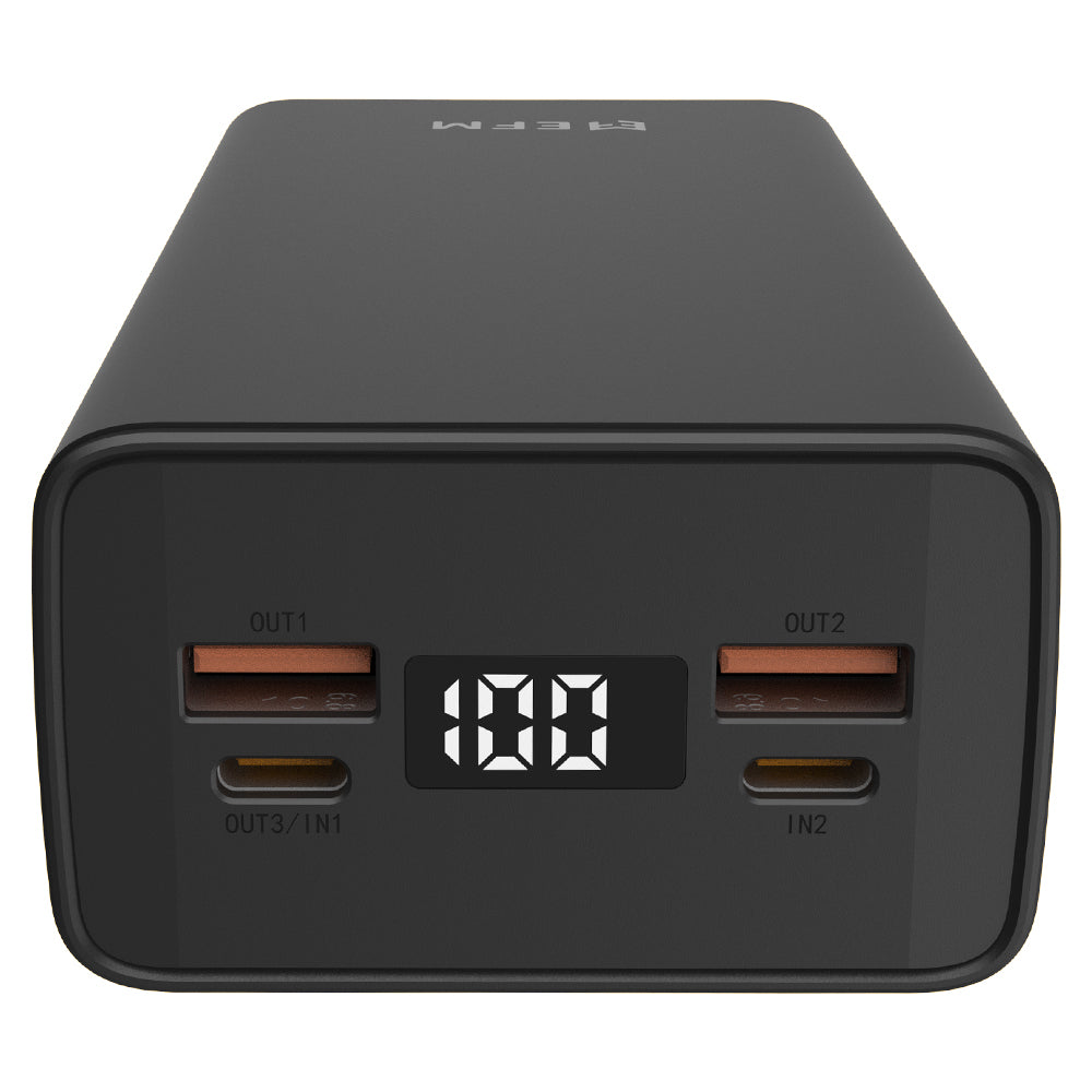 EFM 30,000mAh Digital Power Bank - With 20W Output - Black