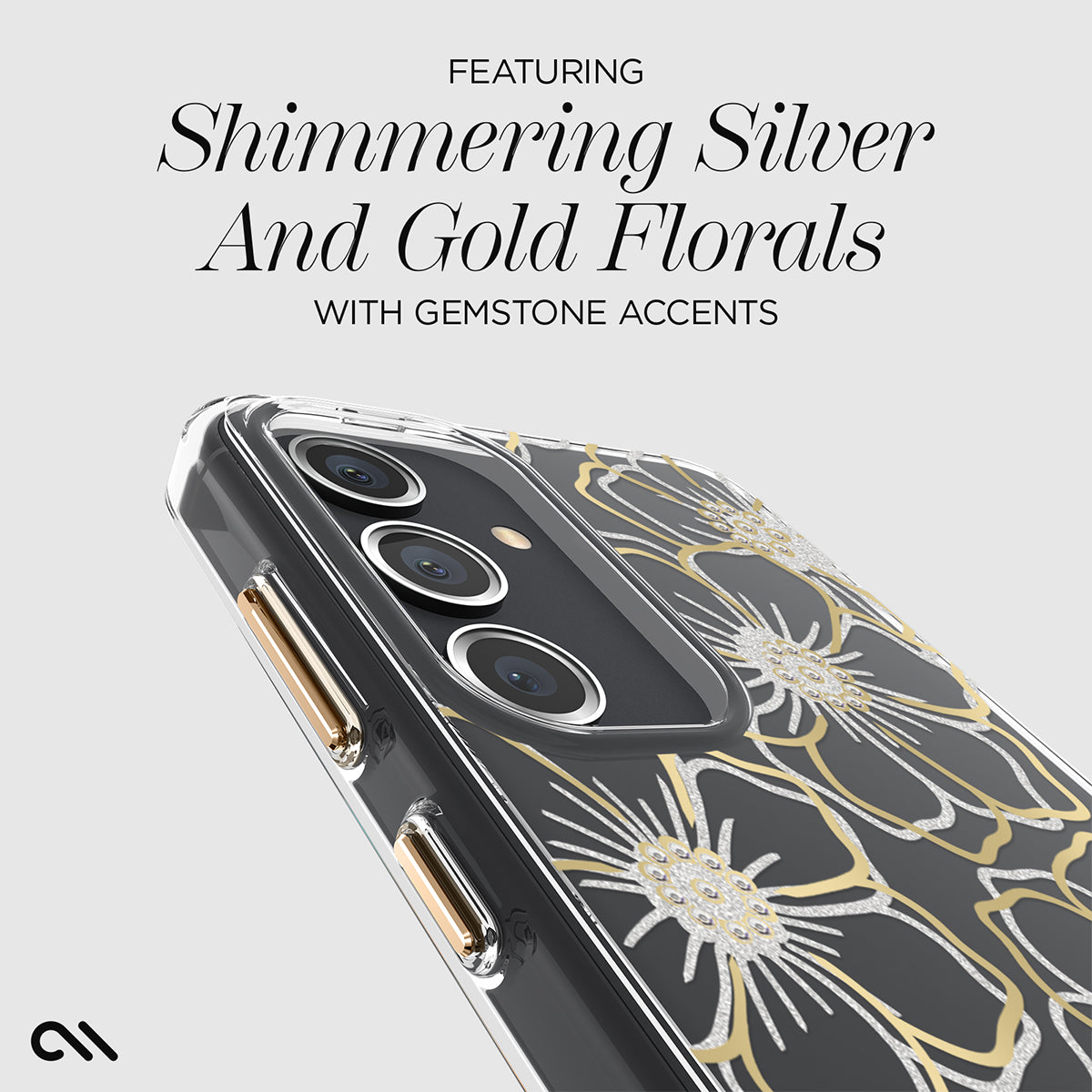 Case-Mate Floral Gems CaseFor Samsung Galaxy S24 - Gold